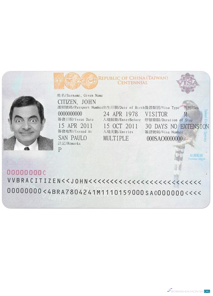 Download TAIWAN visa Photoshop template